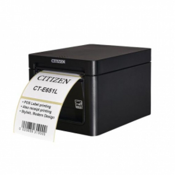 Citizen CT-E651L, 8 punti /mm (203dpi), Cutter, USB, nero
